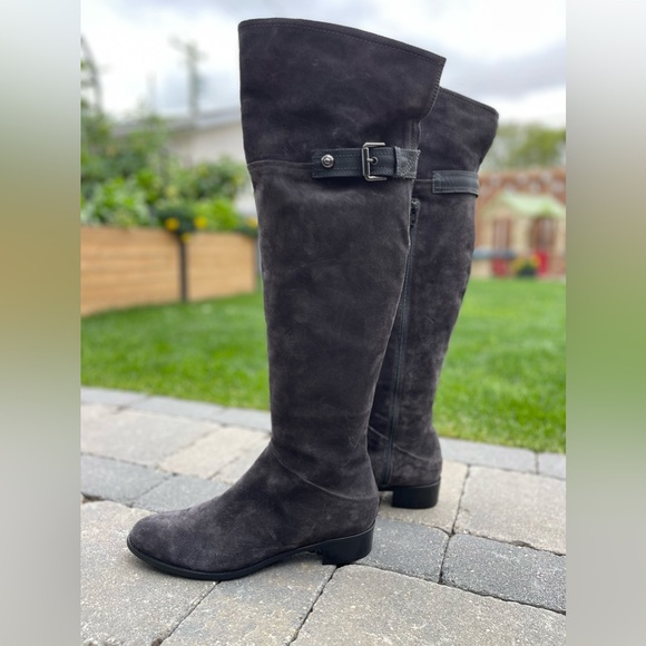 NEW ⭐️ Browns Couture Grey Suede and Leather Lined Tall Boots 👢 - Picture 7 of 8